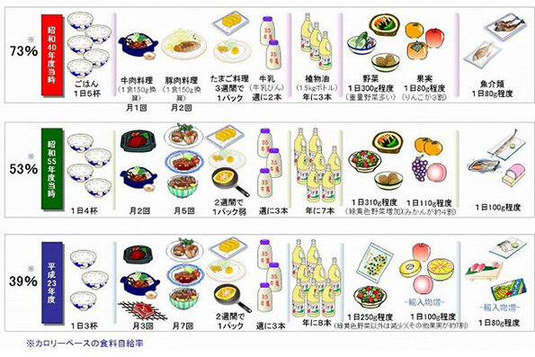 食生活の変化グラフ